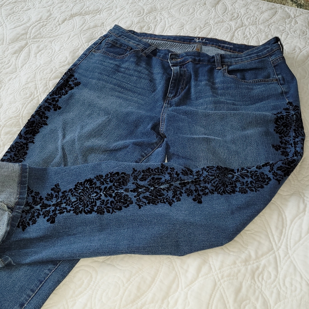 Style & Co cropped boyfriend jeans size 16W